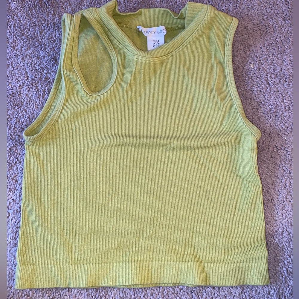 Green Cropped Tank Top